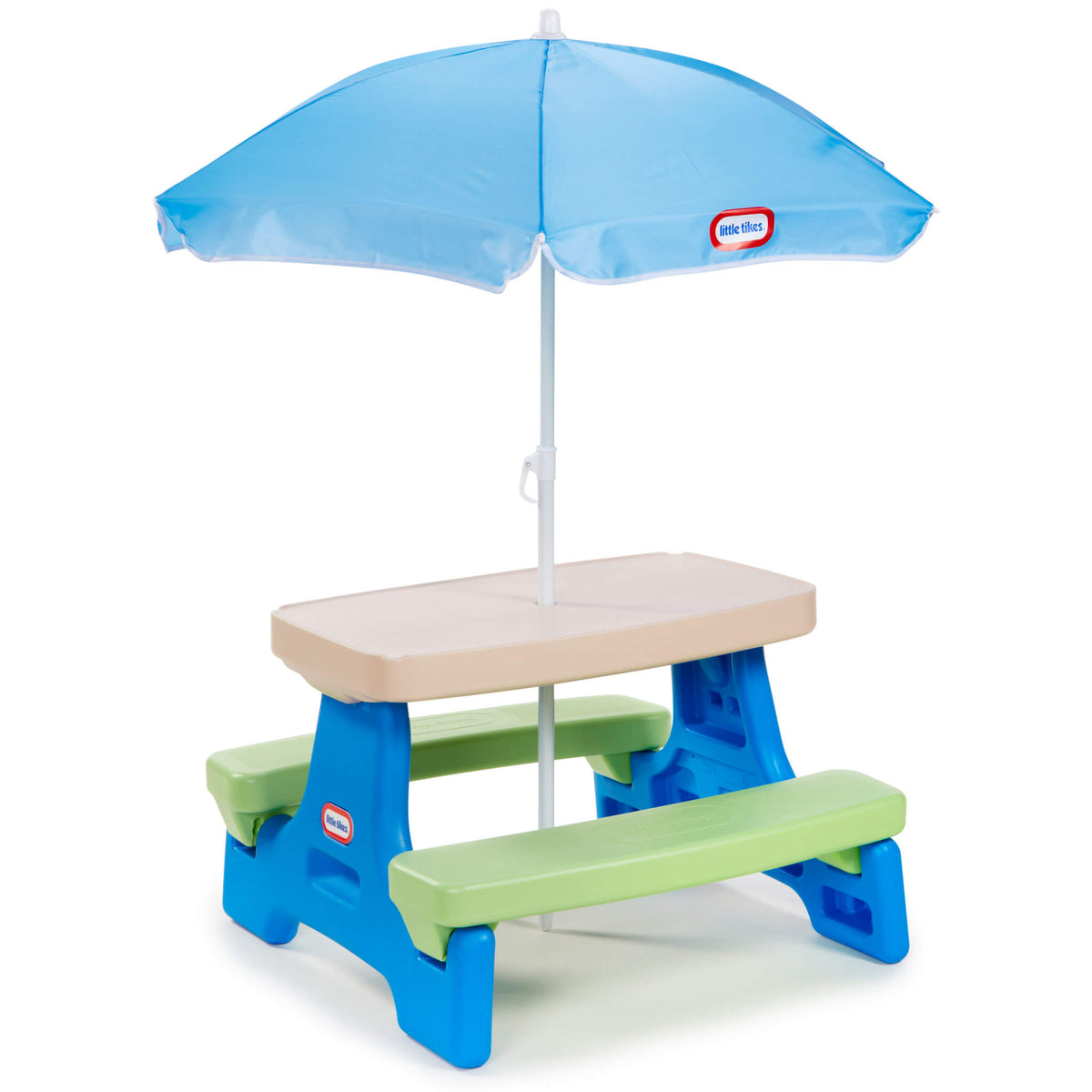Easy Store™ Jr. Play Table with Umbrella - Blue/Green - Image 1